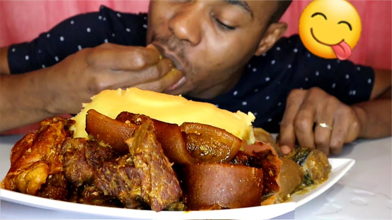OGBONO SOUP AND FUFU  MUKBANG | AFRICAN NIGERIAN FOOD | TASTY OGBONO SOUP || EATING SHOW
