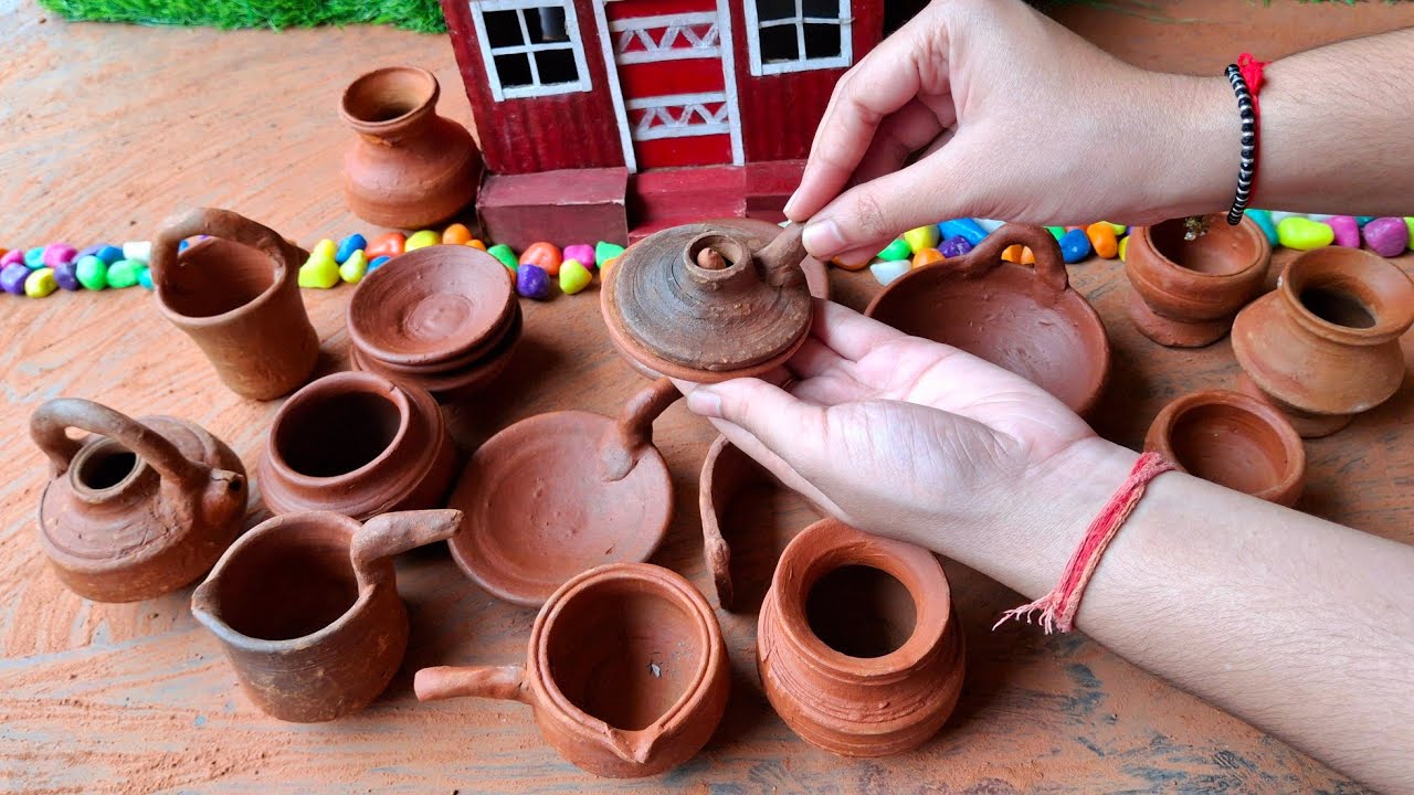 Miniature Clay Pots | Miniature Real Cooking Clay Kitchen Set | Unboxing | Tiny Miny Kitchen