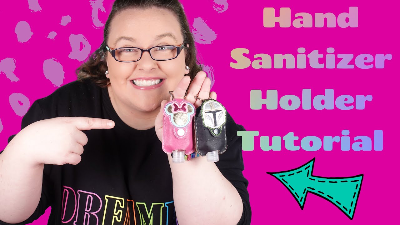 DIY Hand Sanitizer Tutorial on a Single Needle Embroidery Machine #sewing #bagmaking #rjafmakes
