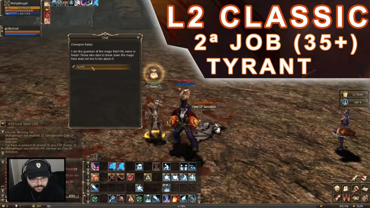 Lineage 2 Classic - 2ª Job Tyrant (Trial of the Challenger) Quest Level 35+ (Gameplay PT-BR)