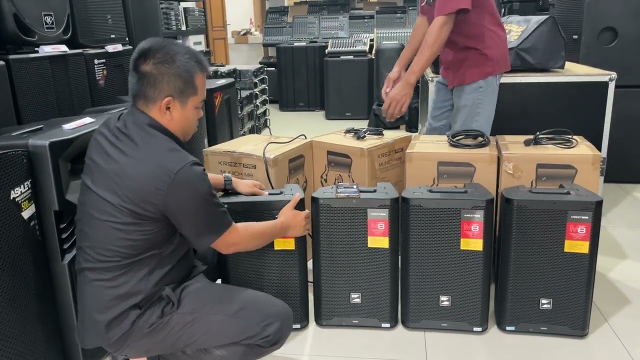 Unboxing Krezt Munich M8 - speaker aktif 8inc FULL DSP sudah Biamp