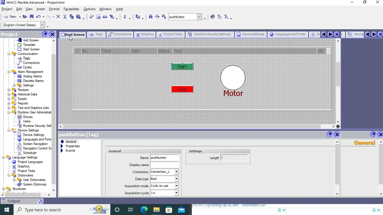 Start Stop Without Latch using Wincc Flexible 03