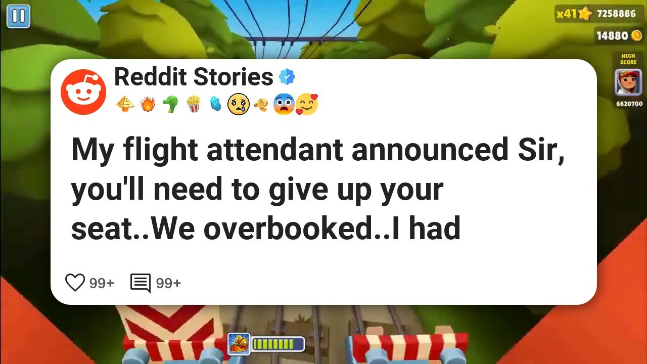 My flight attendant announced Sir, you'll need to give up your seat..We overbooked..I had #reddit 