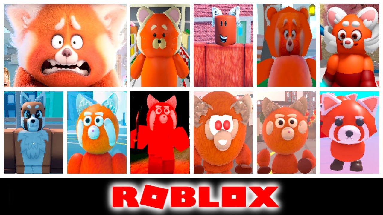 Roblox The Turning Red Panda in 30 Roblox Games
