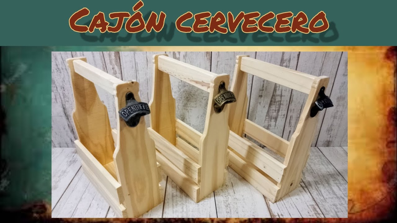 Cajón de Madera Para Cerveza o Latas Con Destapador