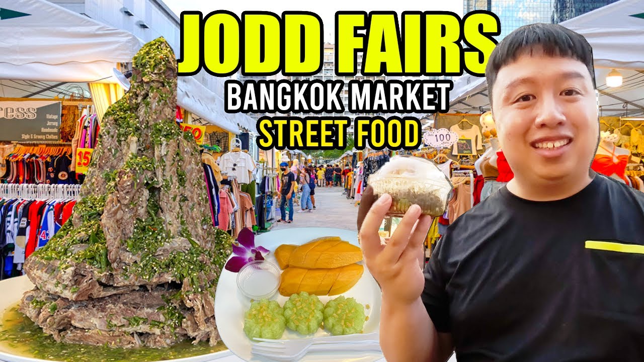 Best Thai Street Food Tour 🇹🇭 Insane Meat Mountain & Jumping Shrimp Salad - Jodd Fairs Night Market