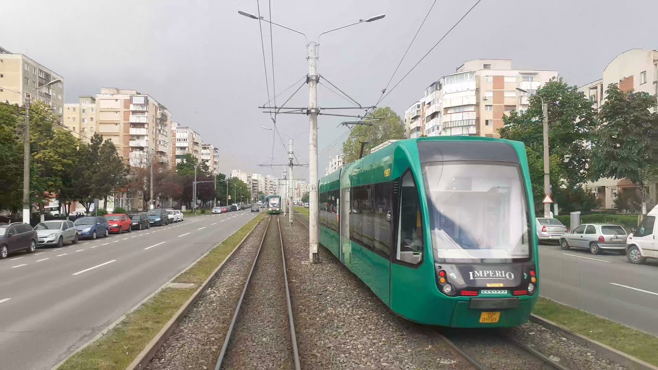 Rear - view cu tramvaiul nr 18b Arad / Rear - view with tram no. 18b Arad