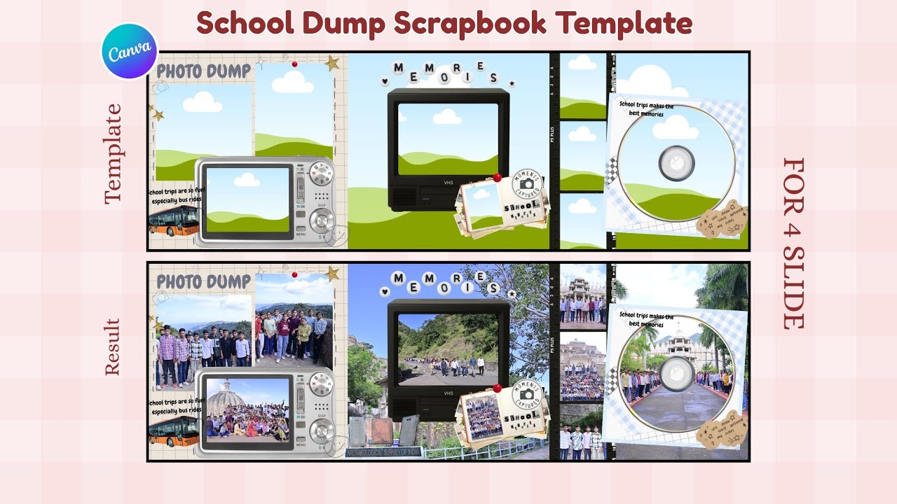 How To Make A School Dump Digital Scrapbook On Canva 💌 Instagram Feed 