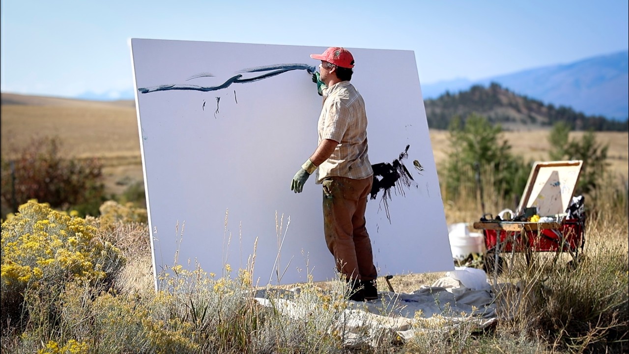 Plein Air Painting: BIGGEST PAINTING I'VE EVER DONE - Blooming Rabbitbrush in Montana - 68x90