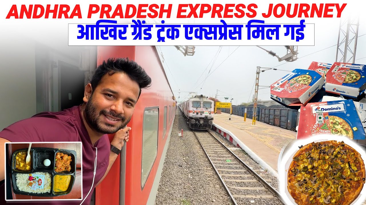 AP express overtaking GRAND TRUNK express * Finally we did it * || Dominoz pizza in train