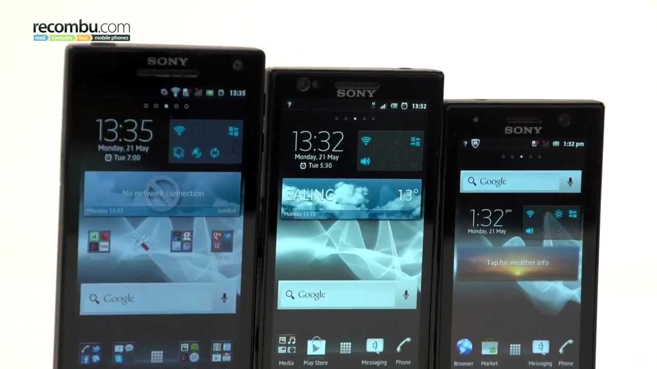 Sony Xperia S, Xperia P and Xperia U comparison