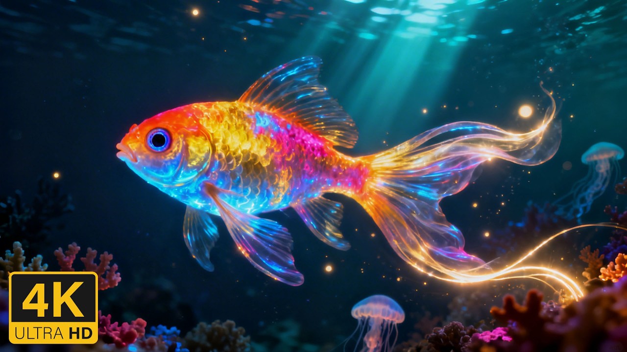 4K Colorful Marine Life 🐠🌊 Exotic Marine Life & Calm Ocean Ambience for Deep Sleep Relaxation