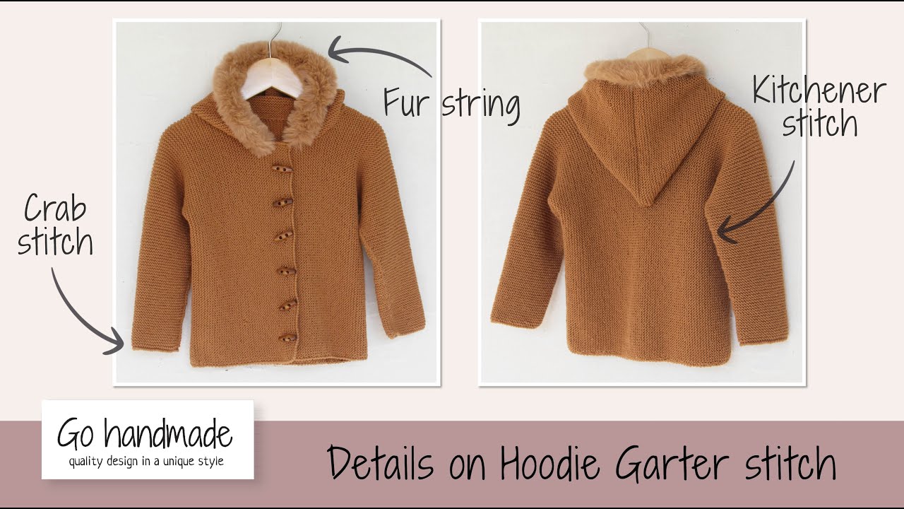 Details on Hoodie Garter stitch