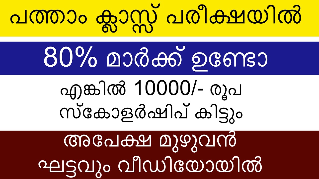 SSLC പരീക്ഷയിൽ 80% മാർക്ക്&zwnj; നേടിയവർക്ക് 10000/- രൂപ സ്കോളർഷിപ് കിട്ടും, Vidyadhan Scholarship 2026 