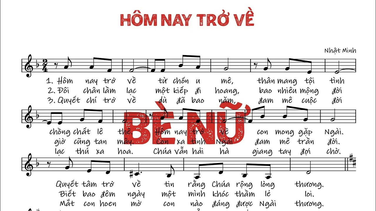 Hôm Nay Trở Về - Nhật Minh (tập hát, bè nữ, bè chính)