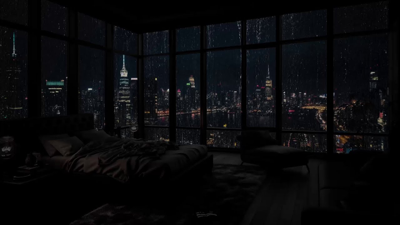 100万ドルのアパートで寝ています。眠りを誘うリラックスできる雨音