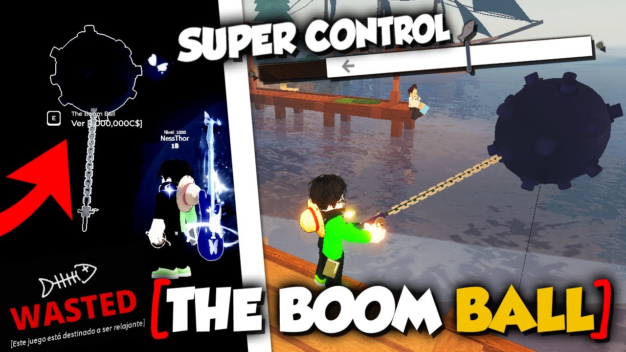 como conseguir CAÑA THE BOOM BALL en FISCH ROBLOX