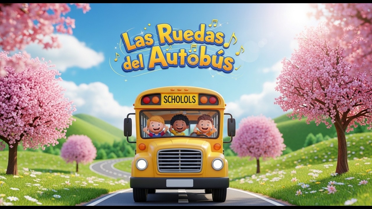 Las Ruedas del Autobús en Primavera 🌸🎶 | Canción Infantil Dulce | Viaje Musical entre Flores 🌼☀️