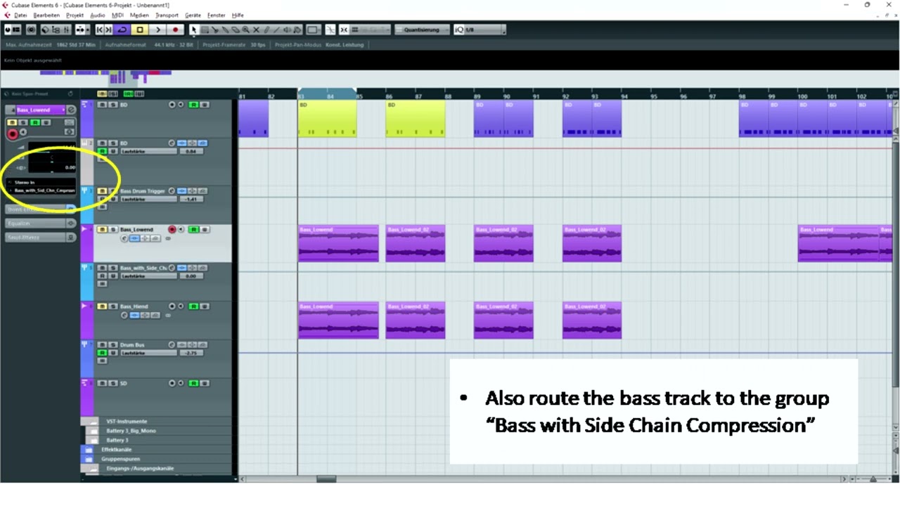 How to REALLY do Side Chain Compression in Cubase Elements / AI / LE (Bass Ducking)