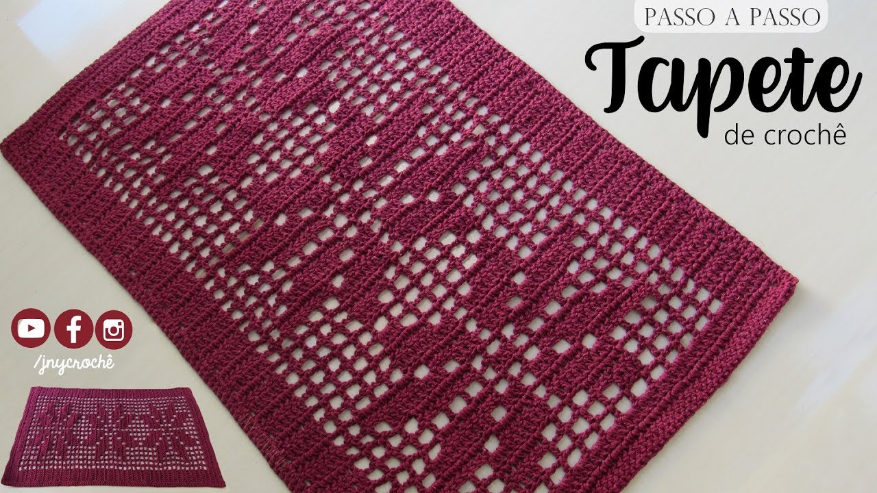 Tapete de crochê simples | Floral - JNY Crochê