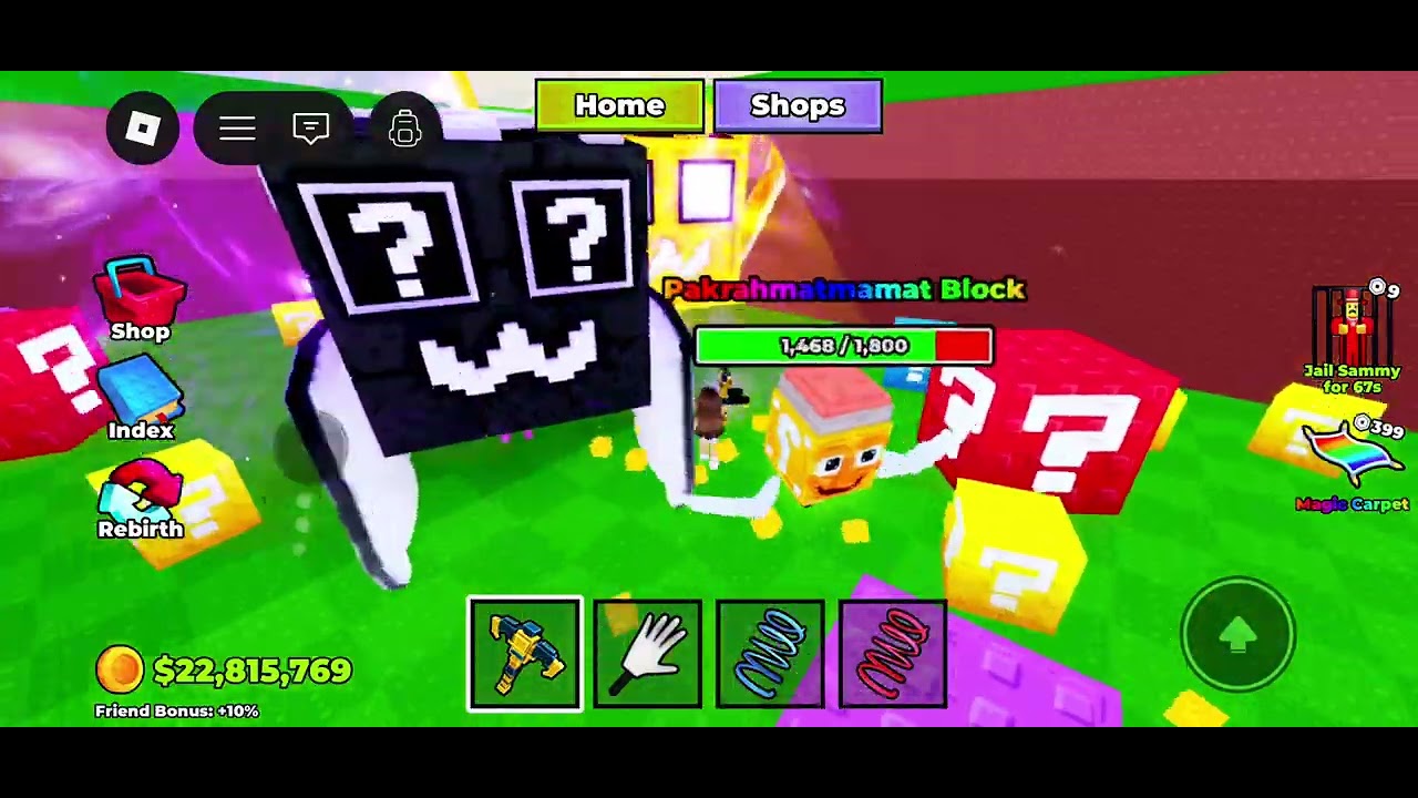Break a lucky block!