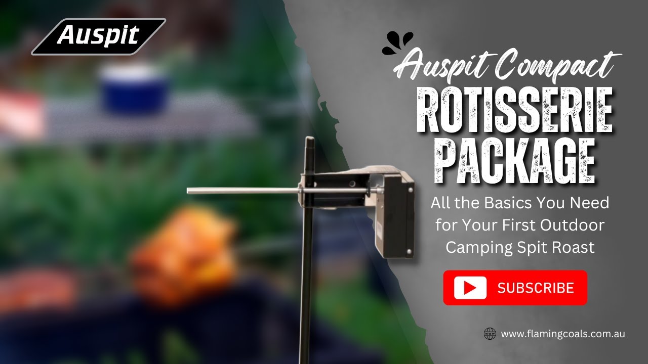 Auspit Compact  Spit Rotisserie:  All the Basics you need for your First Outdoor Camping Spit Roast