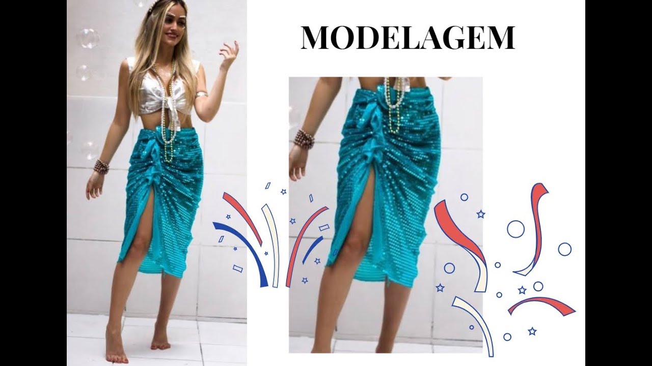 SAIA COM AMARRAÇÃO NA FRENTE E RACHADO   CARNAVAL