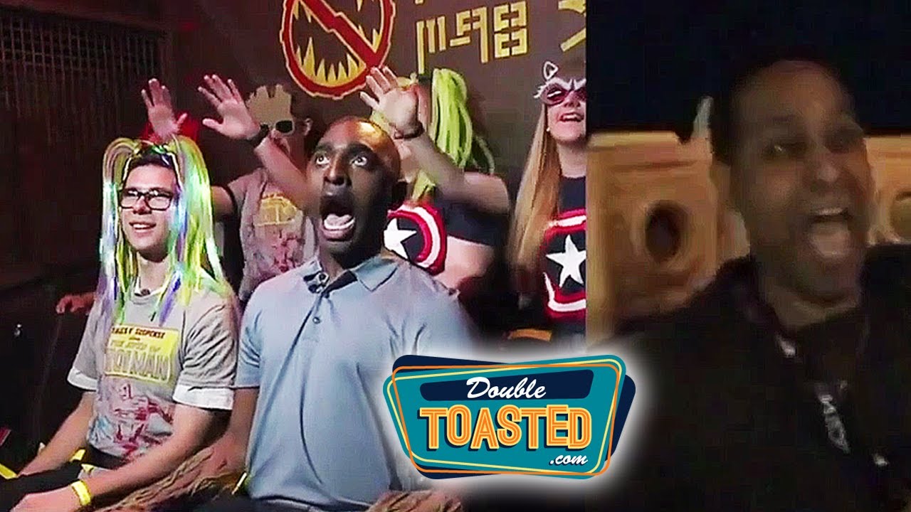 GUARDIANS OF THE GALAXY RIDE FREAKS OUT REPORTER WHO SCREAMS LIKE KOREY - Double Toasted