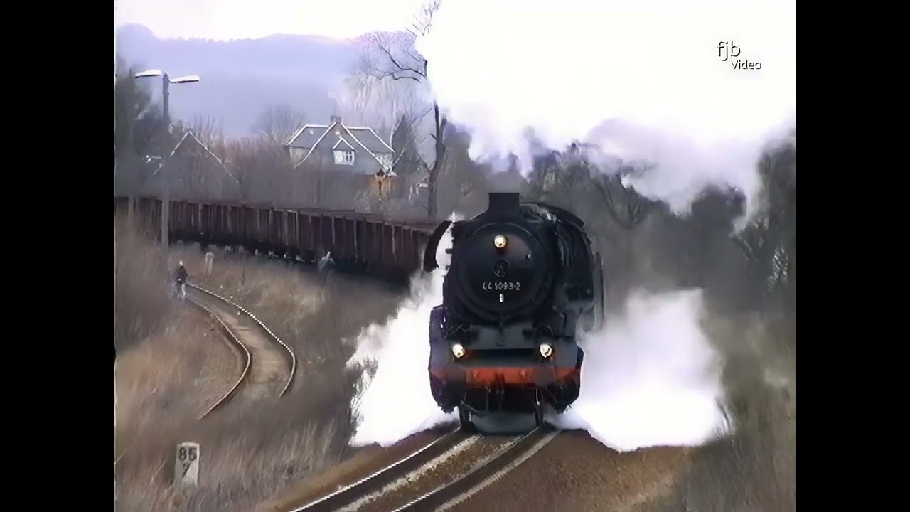 Schwere Güter- und Personenzüge mit Dampf und Diesel / Arnstadt - Saalfeld - Gera 1995
