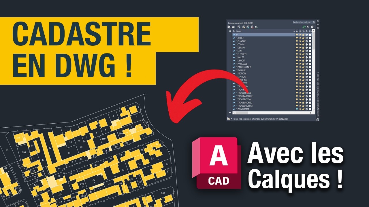 Tuto : R&eacute;cup&eacute;rer le cadastre num&eacute;rique en DWG avec les calques