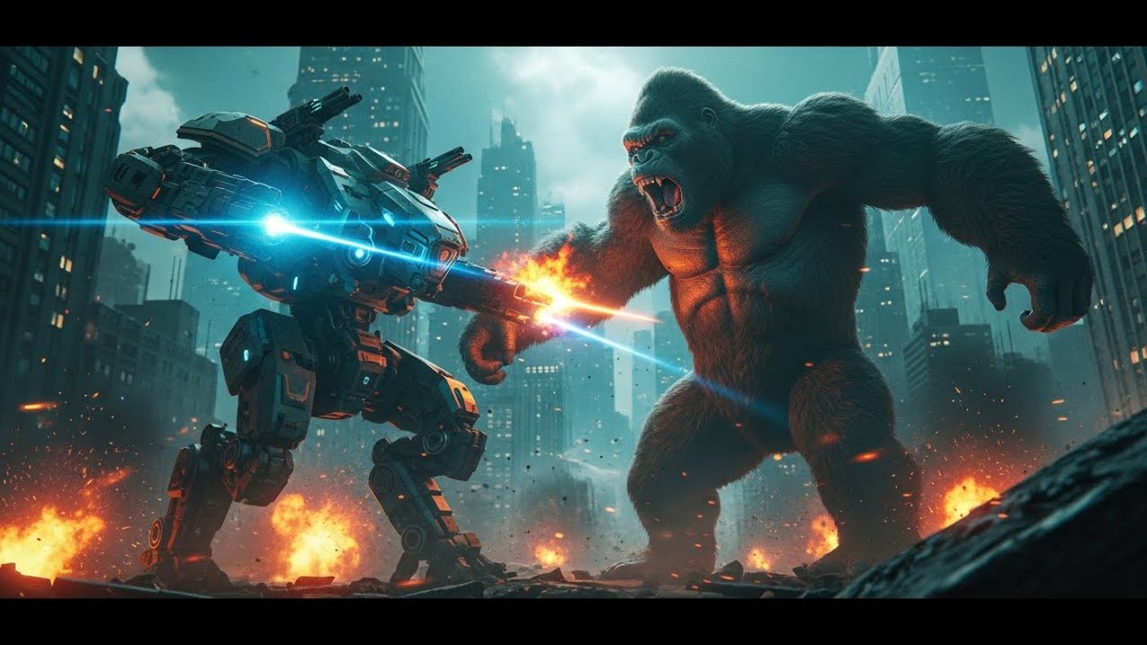 King Kong vs. Robot War: The Final Battle in the Future City! Epic Fight