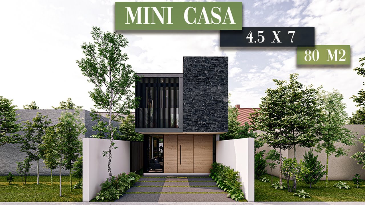 CASA PEQUEÑA DE 4 X 7 METROS | MINICASA MODERNA con 2 PISOS y 2 CUARTOS