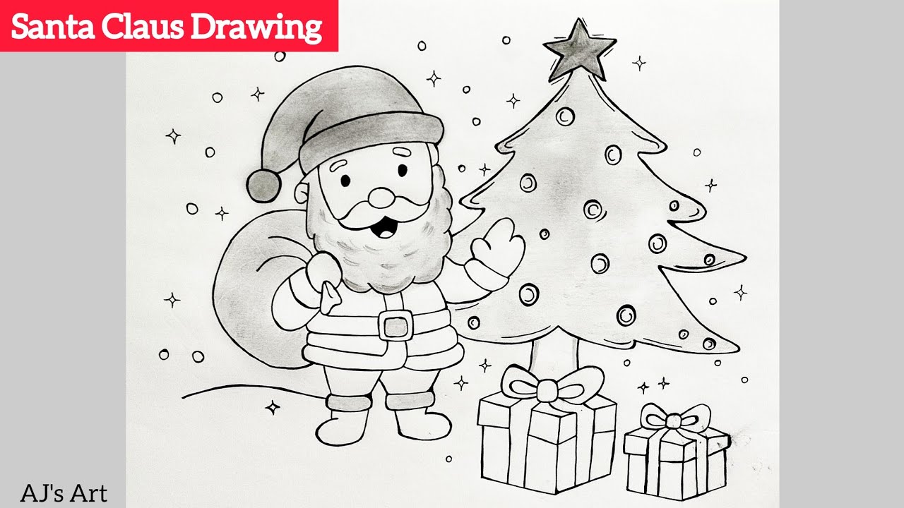Easy Christmas Drawing 🎄 | Santa Claus Drawing 🎅 | HO HO HO Hoooo 🎄🎁 #christmasdrawing #santaclaus 