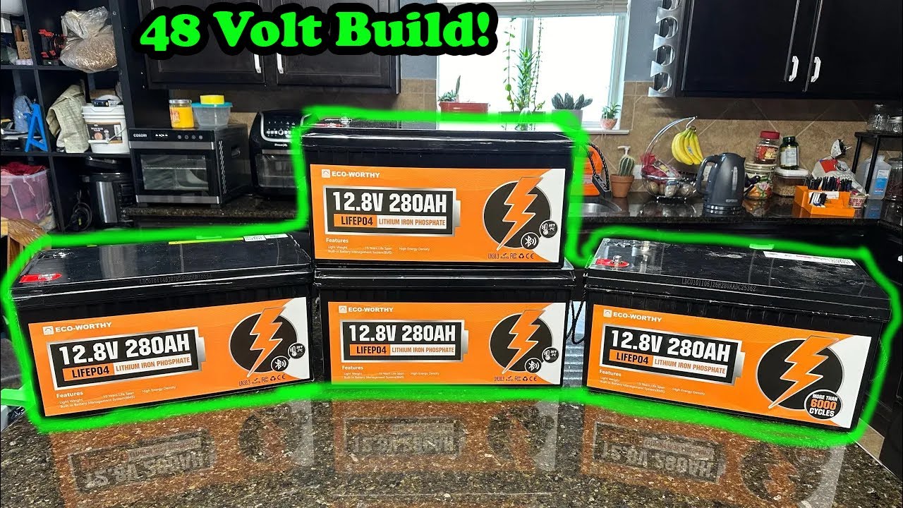 Adding 4 Eco-worthy 280ah Lifepo4 Batteries in Series! 48 volts of power!