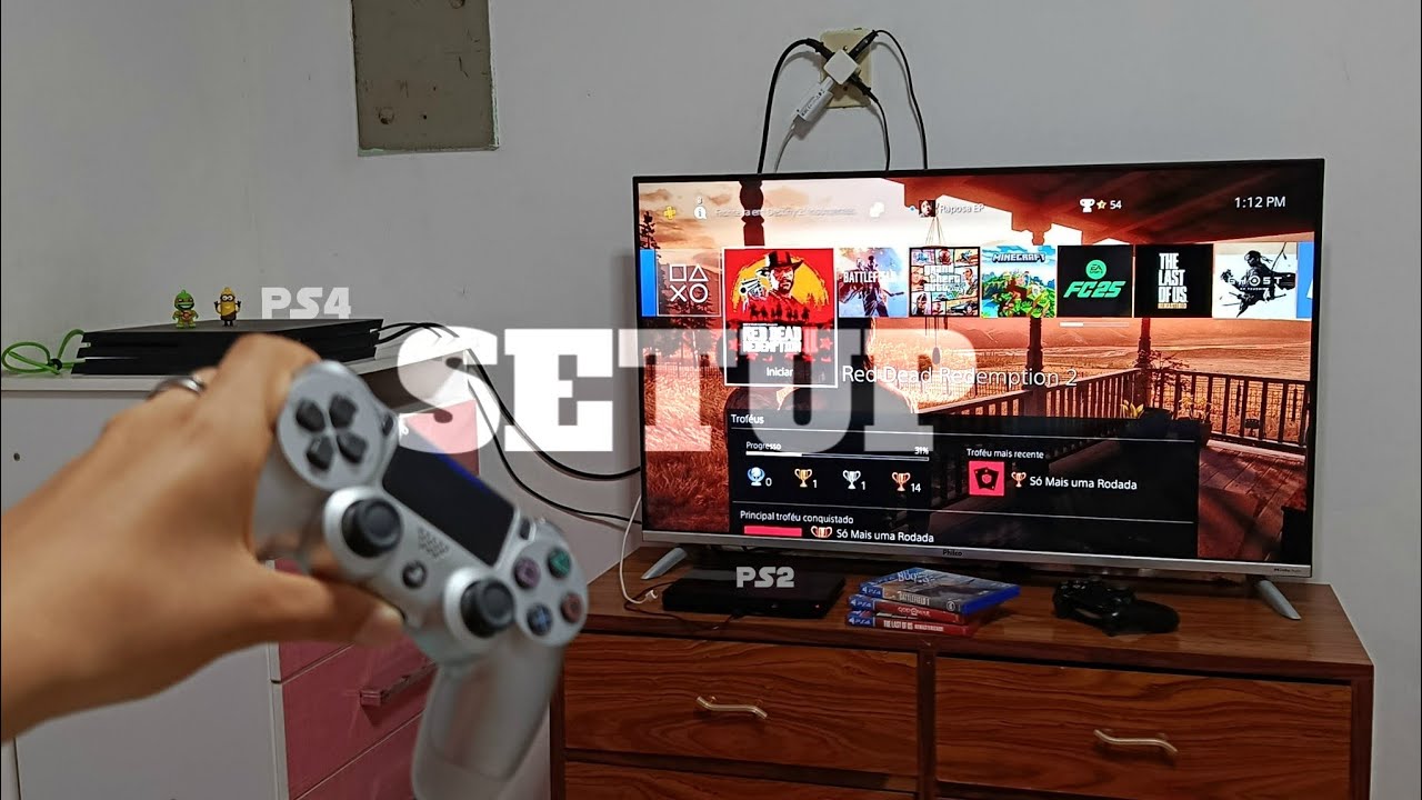 Meu setup Gamer simples com Ps4 e Ps2