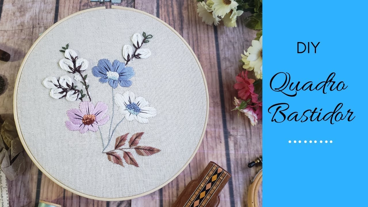 Ponto Cheio | Margaridas | Flores de Algodão | Bordado Livre