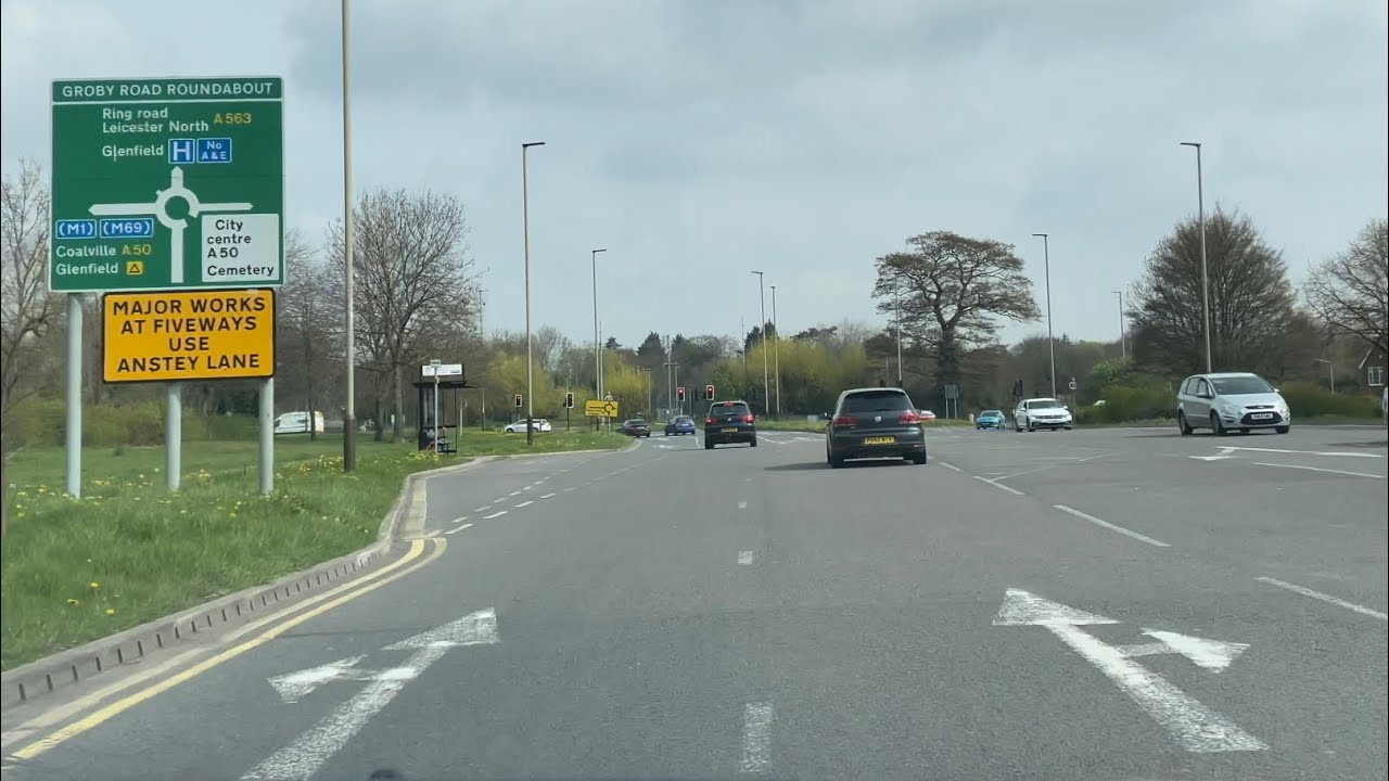 Driving along the Leicester Ring Road, the A563 New Parks Way - 22/04/23 // dashcam footage