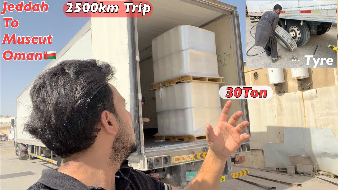 Jeddah To Muscut Oman🇴🇲 | 2500KM Trip | 30Ton Load | Tyre ￼ blast | Dubai Truck Driver Life￼