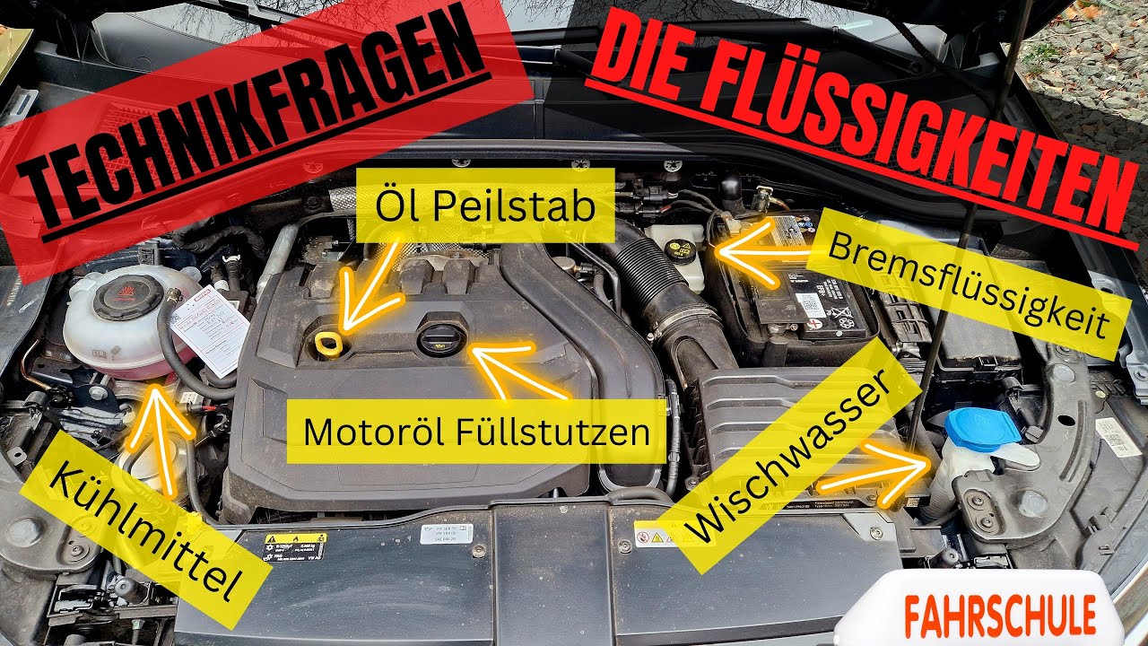 Vw T-Roc, Bmw 1er, Technik, 5 Flüssigkeiten, Technikfragen, Prüfungsfragen, Fahrschule