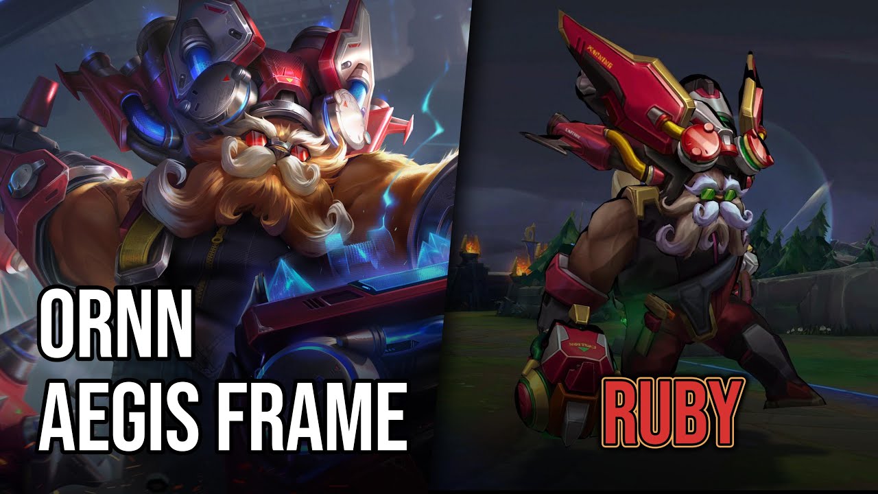 Aegis Frame Ornn Skin - Ruby | League of Legends | Chromas Skin
