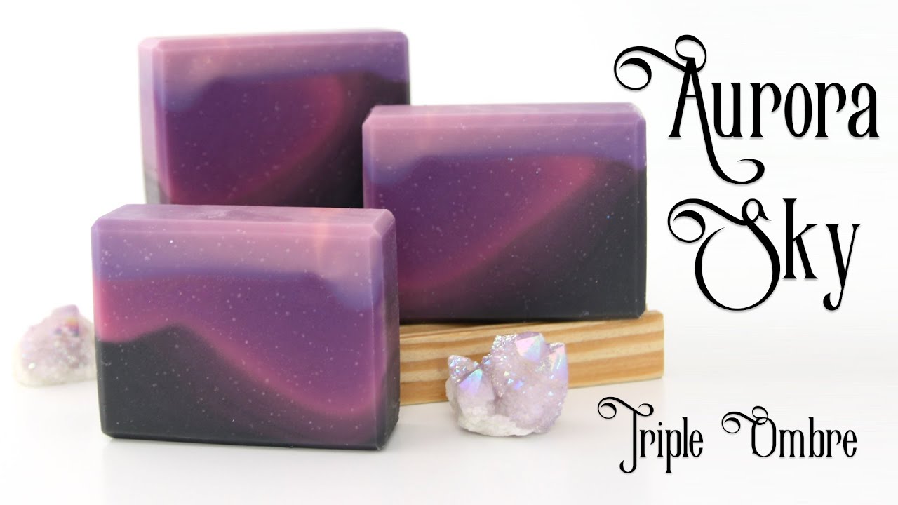 Creating a Triple Ombre Soap Aurora Sky