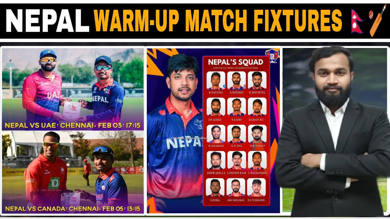 Nepal Warm-Up Match Fixtures 🙄 | Nepal vs UAE & Canada | Full Schedule | World Cup 2026 Prep