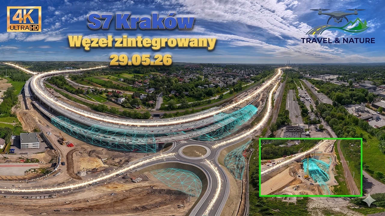 Budowa #S7 #Widoma #Krak&oacute;w Węzeł Zintegrowany, Mistrzejowice i Grębał&oacute;w | Koniec maja | Nowe ujęcia