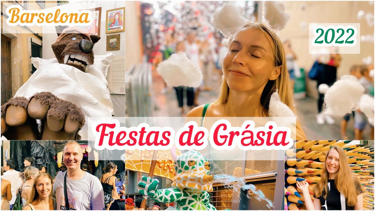 ВЛОГ прогулка по району Грасия Барселона во время Fiesta de Gracia август 2022