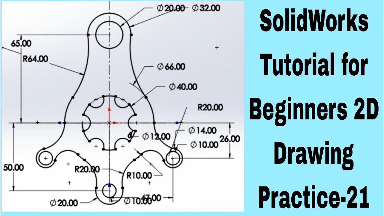 SolidWorks Tutorial for Beginners 2D Drawing Practice-21