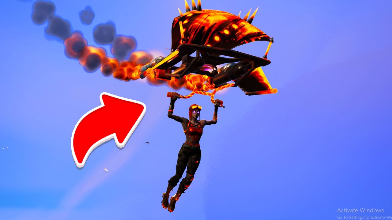 NEW FREE Fiery Descent Glider in Fortnite (GamePlay)
