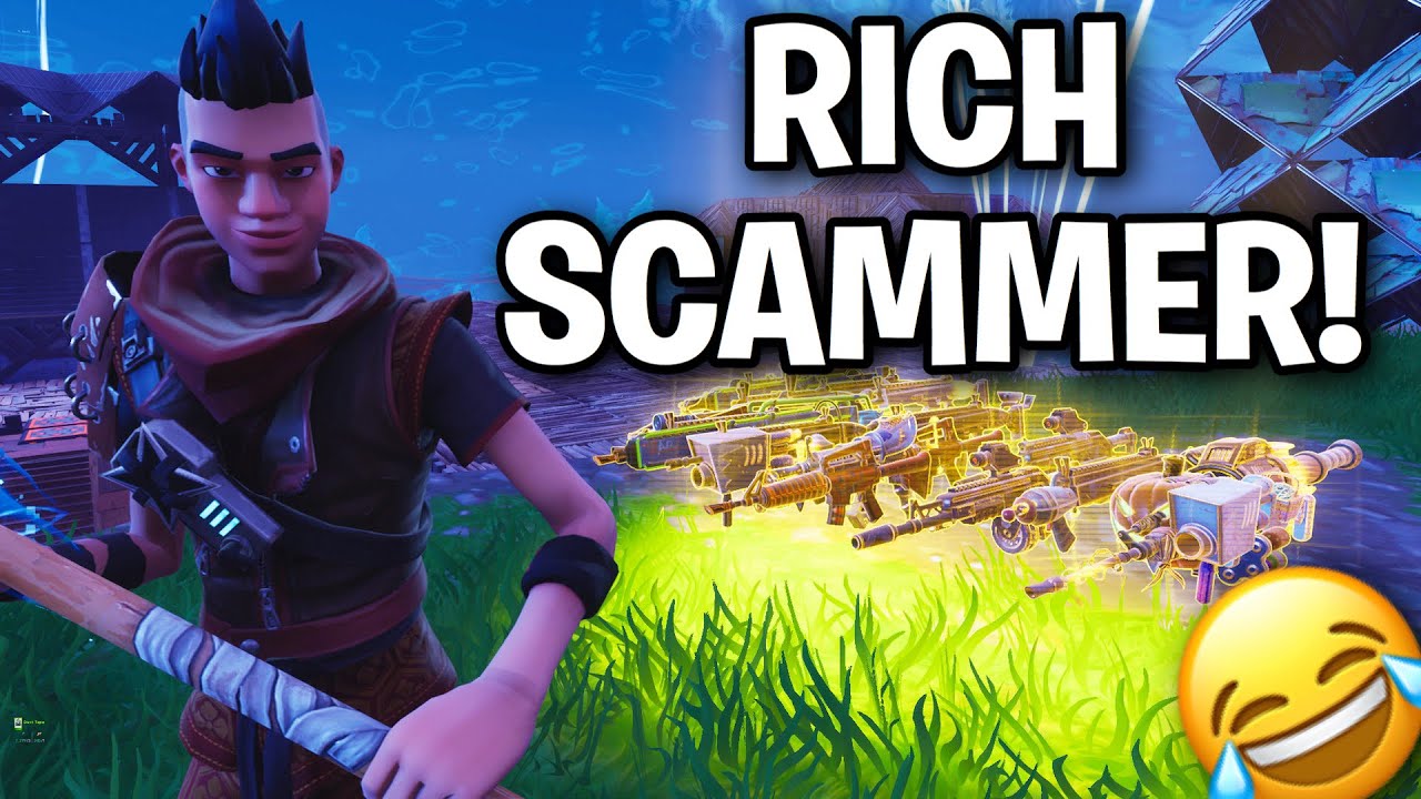 Spoiled RICH KID!! Scams himself 😂 (Scammer Get Scammed) Fortnite Save The World