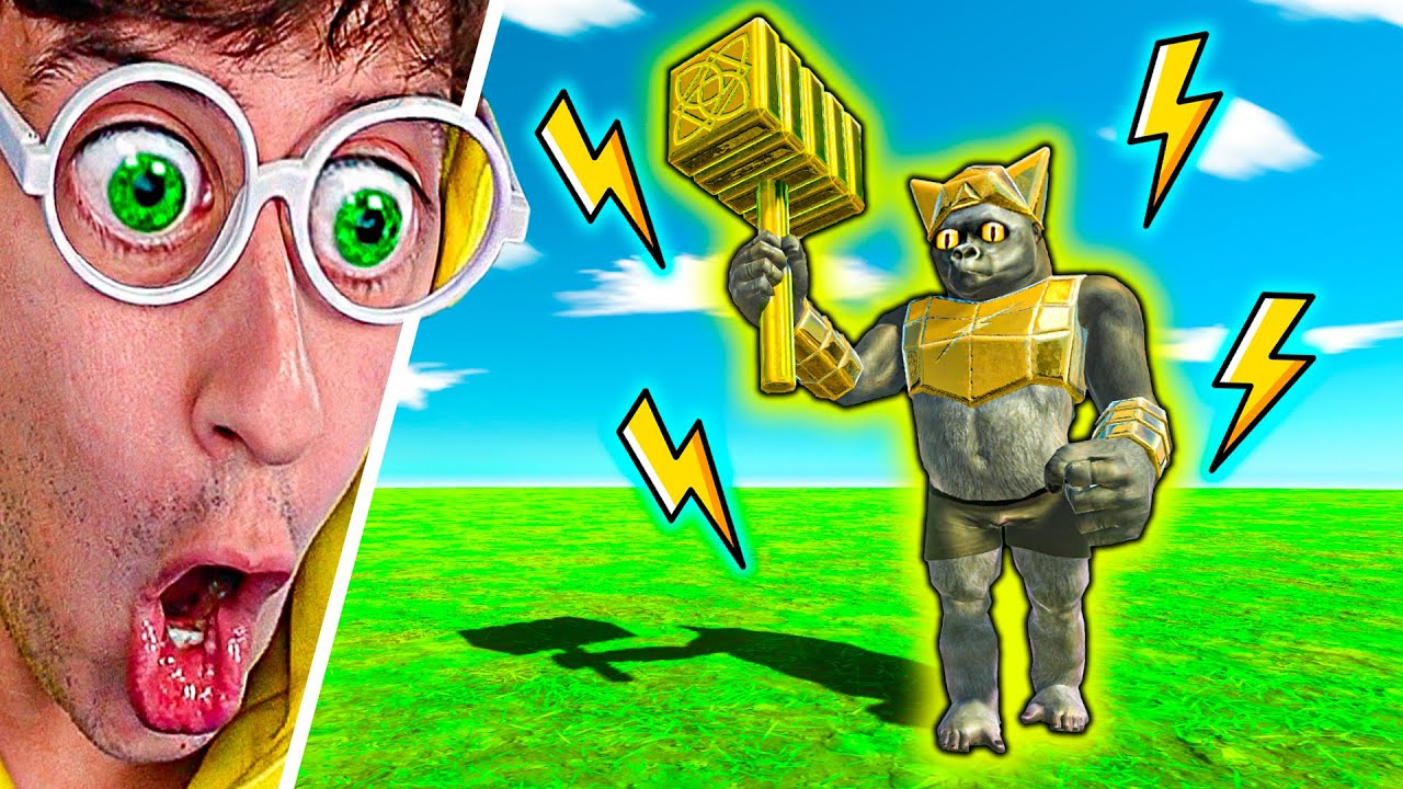 YO vs THOR mono 🐵 dios del RAYO ⚡!! (imposible 😅) - Animal Battle Simulator TEKENDO