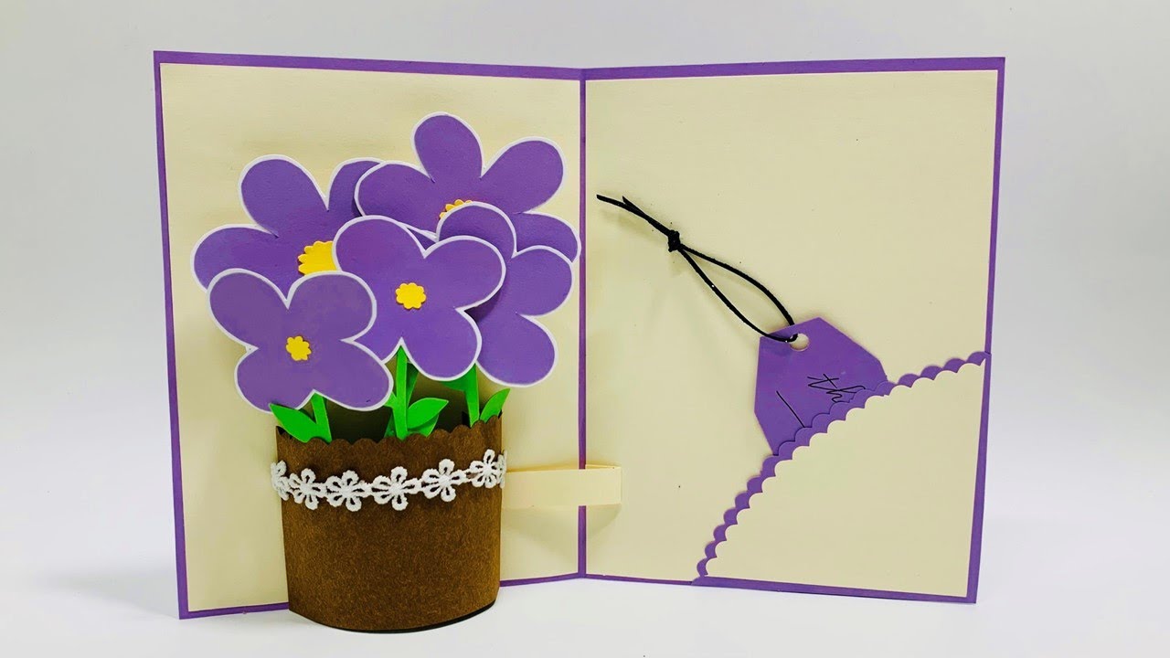 Flowerpot pop up card tutorial | DIY greeting card | Handmade Gift card tutorial | DG Handmade