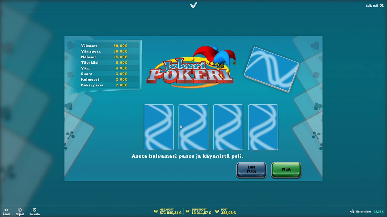 Vertailussa Jokeripokeri sek&auml; Pikapokeri